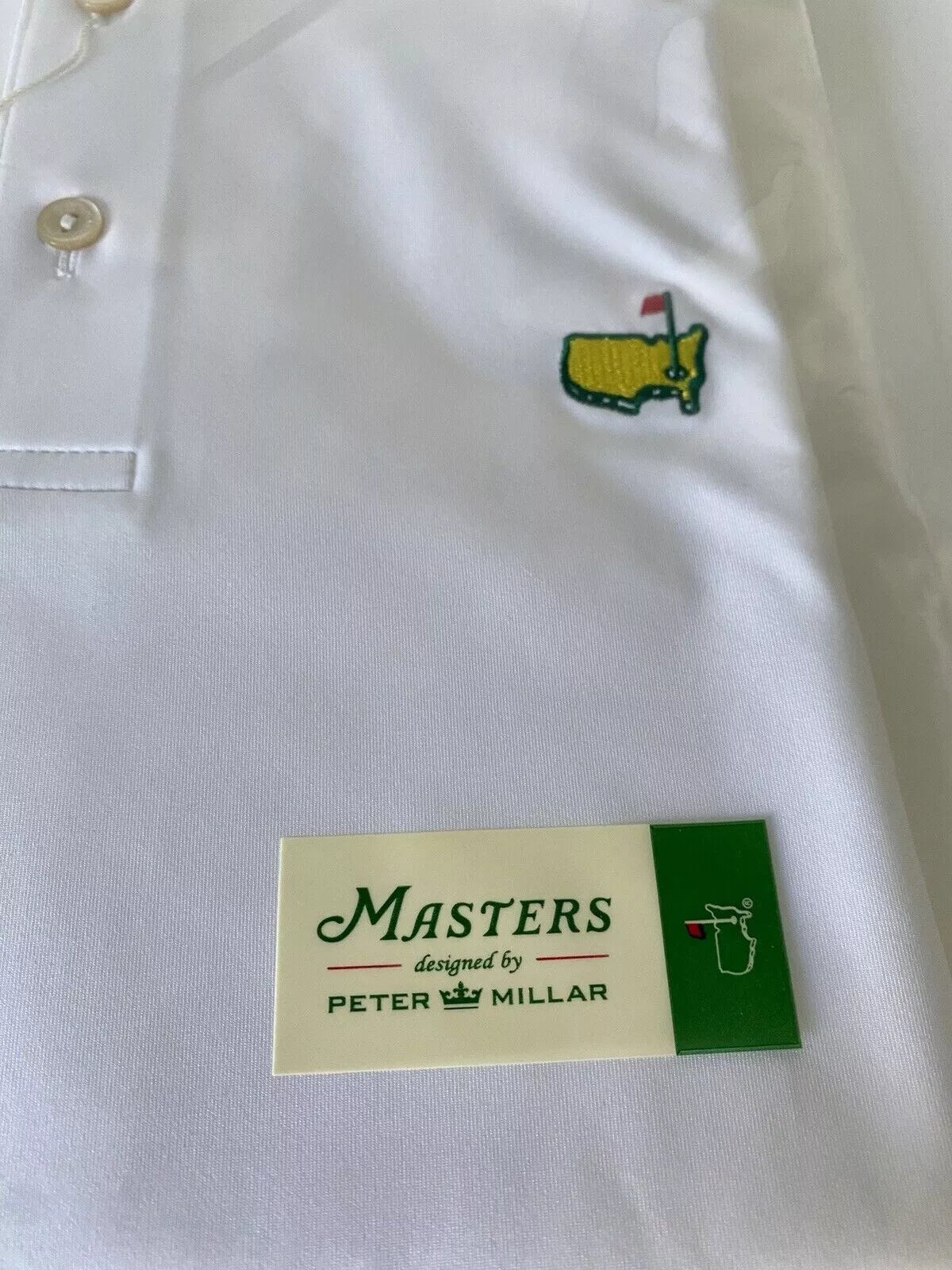2025 Masters Small Peter Millar Men's Golf Polo Augusta National White Polo Shirt