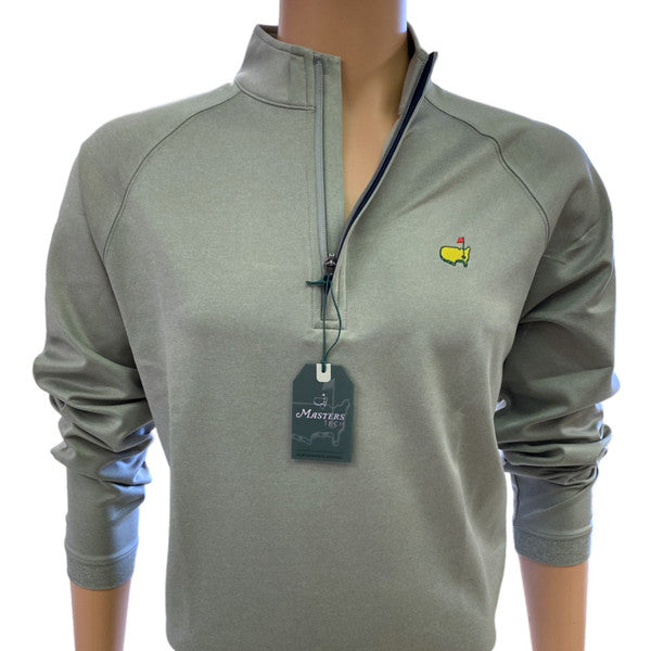 Masters Light Grey Performance Tech 1/4 Zip with Hidden Zipper and Navy Placket