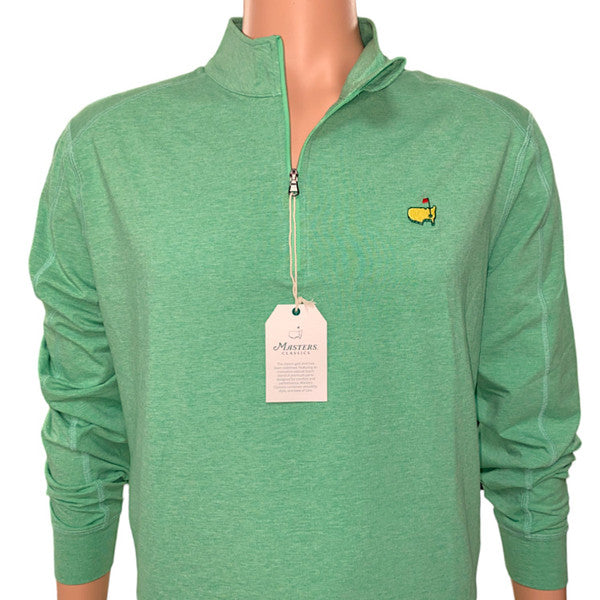 Masters Classics Light Green Heather Cotton Blend 1/4 Zip Pullover