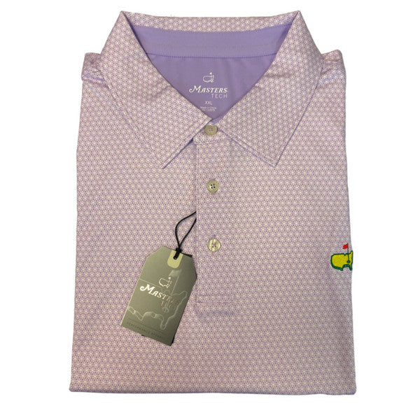 Masters Tech Purple with White Geometric Design Performance Polo