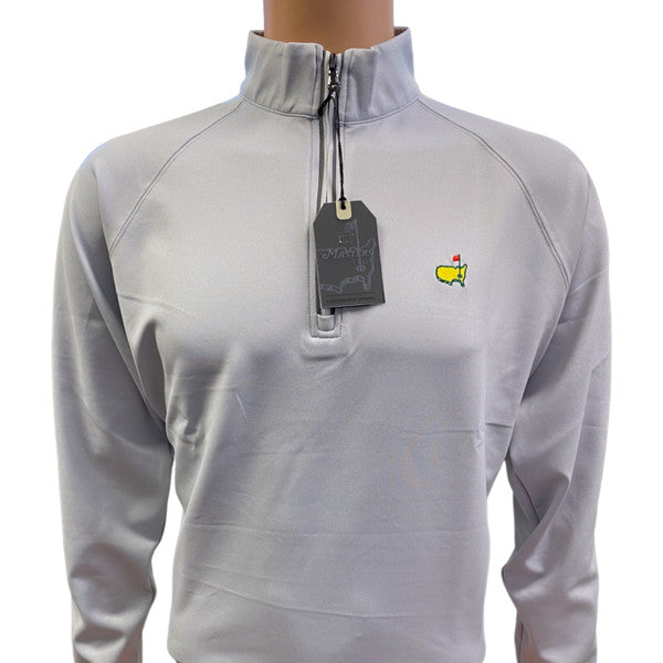 Masters Performance Tech Light Grey 1/4 Zip Pullover with Dark Grey Stripe along Zipper