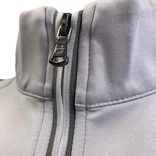 Masters Performance Tech Light Grey 1/4 Zip Pullover with Dark Grey Stripe along Zipper