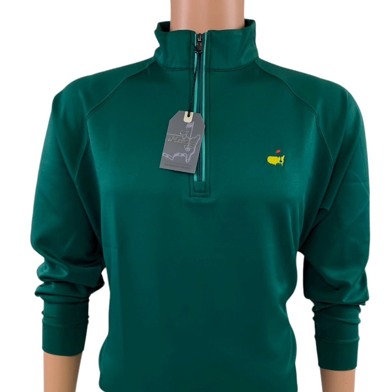 Masters Performance Tech Green 1/4 Zip Pullover with Light Green Woman