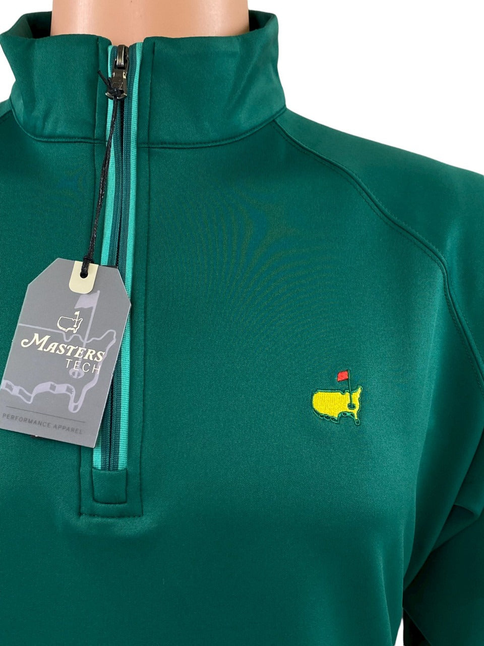 Masters Performance Tech Green 1/4 Zip Pullover with Light Green Woman