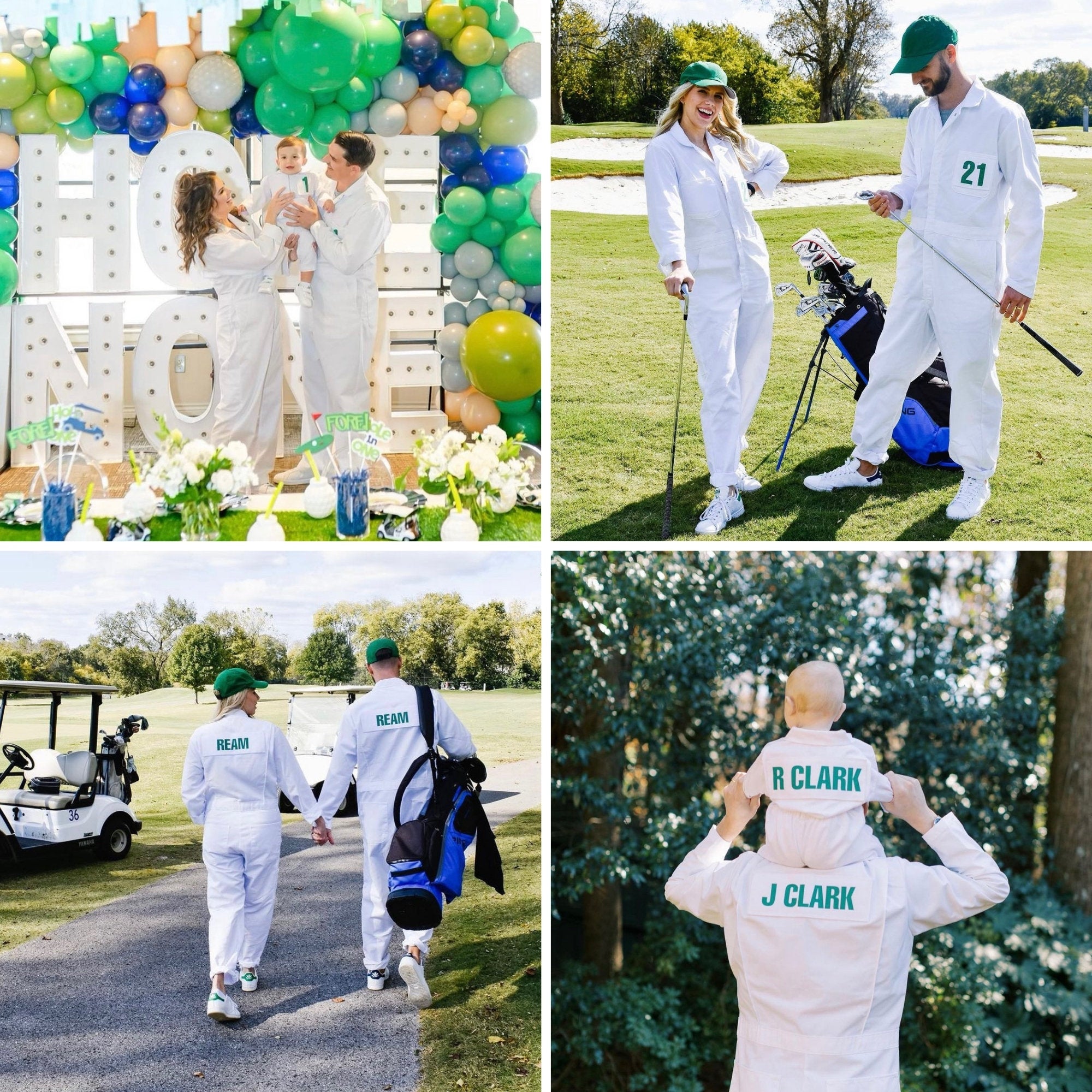 ADULT CADDIE UNIFORM Custom Golf Adult  Coverall Suit Boiler Caddy Halloween Uniform Bib White Custom Name Birthday