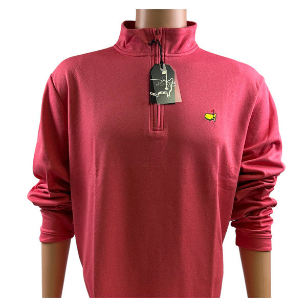 Masters Tech Red Bud Heather Pima Cotton Blend Knit Performance 1/4 Zip Pullover