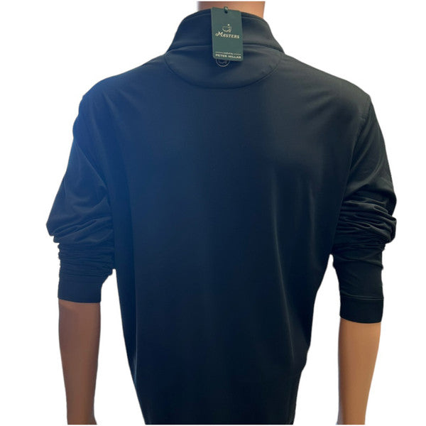 Masters Peter Millar Black Performance Tech 1/4 Zip with Dark Green Zipper