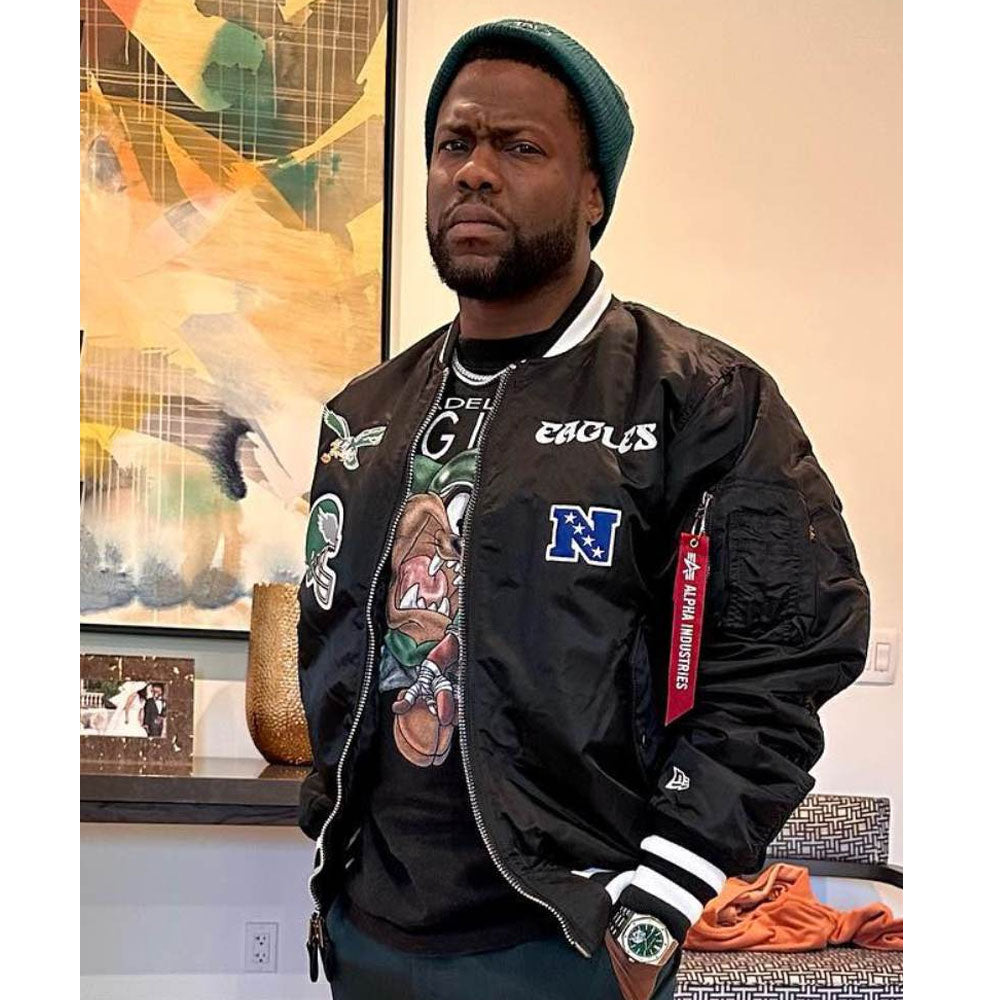 Philadelphia Eagles Kevin Hart Black Bomber Jacket
