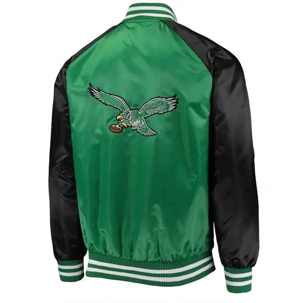 Philadelphia Eagles Lead Off Green/Black Satin Jacket