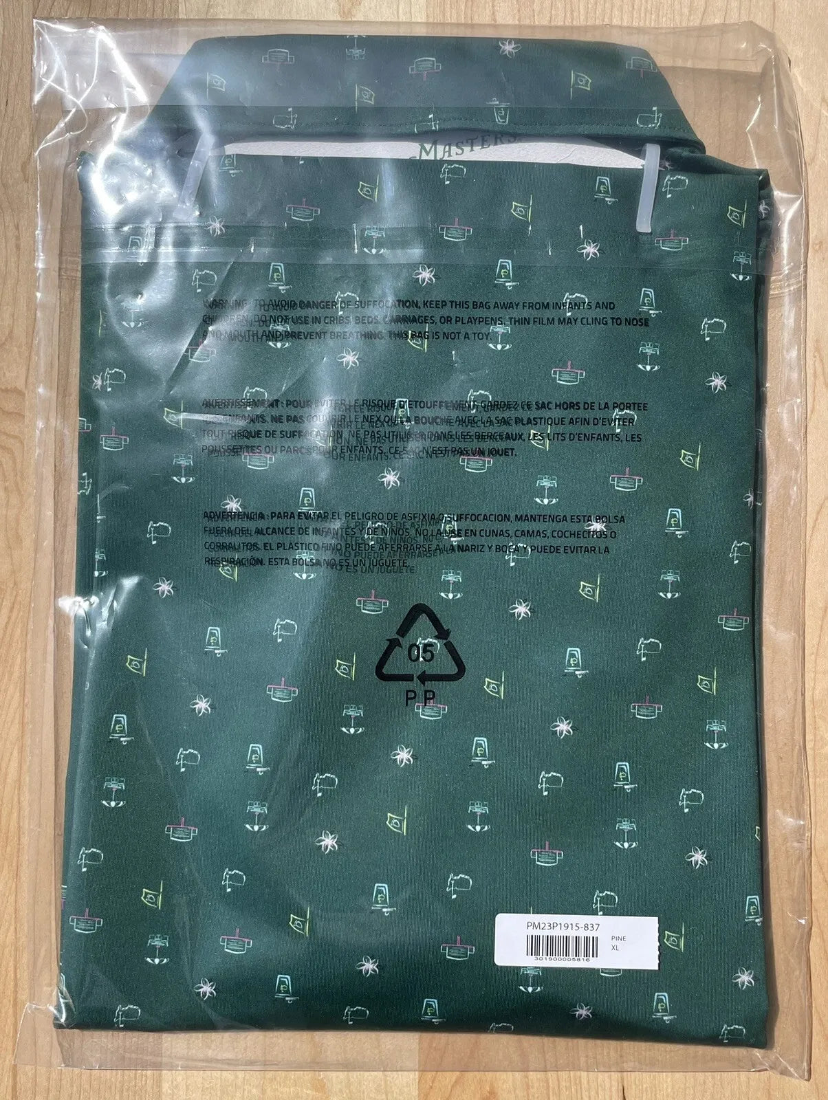 2025 Masters Peter Millar Green Icons Print Men’s Golf Polo