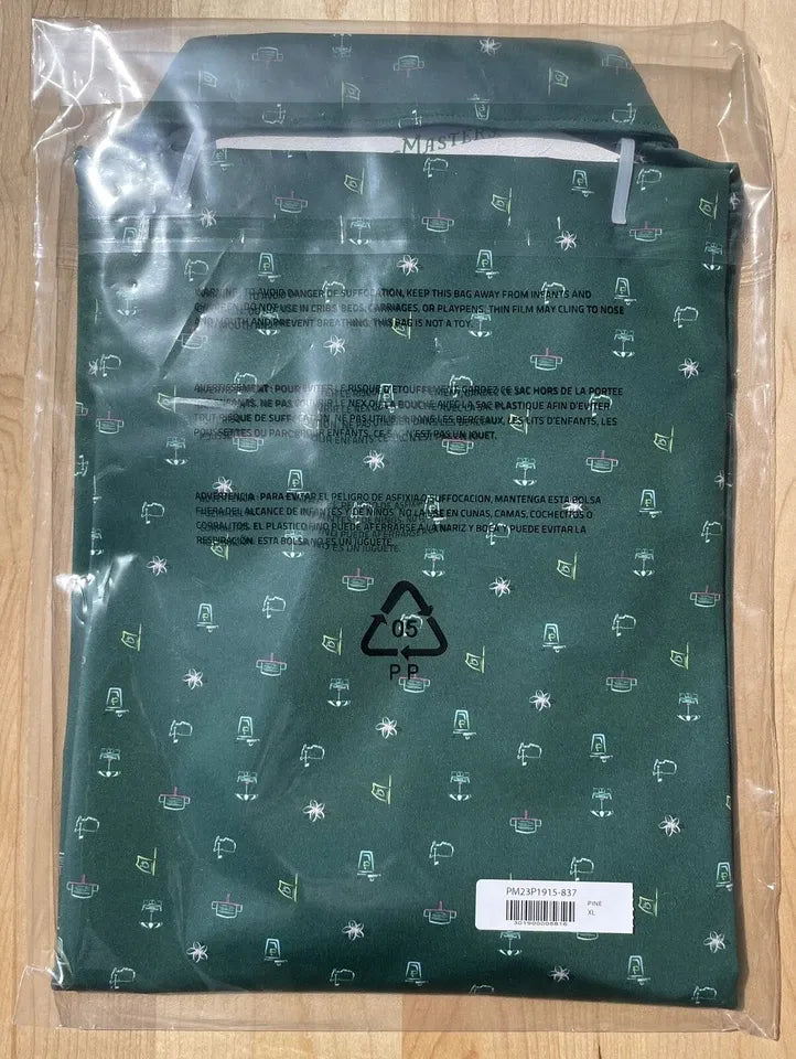 2025 Masters Peter Millar Green Icons Print Men’s Golf Polo