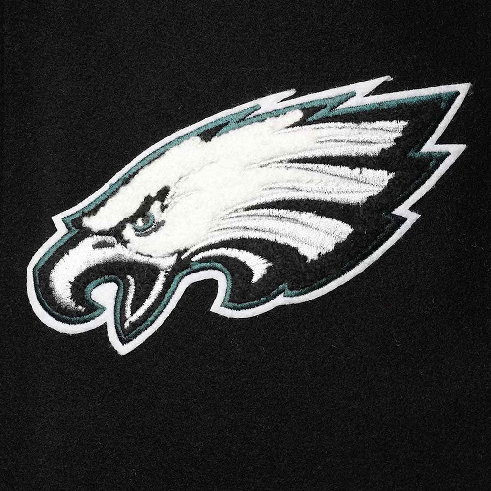 Philadelphia Eagles Logo Black and White Letterman Jacket