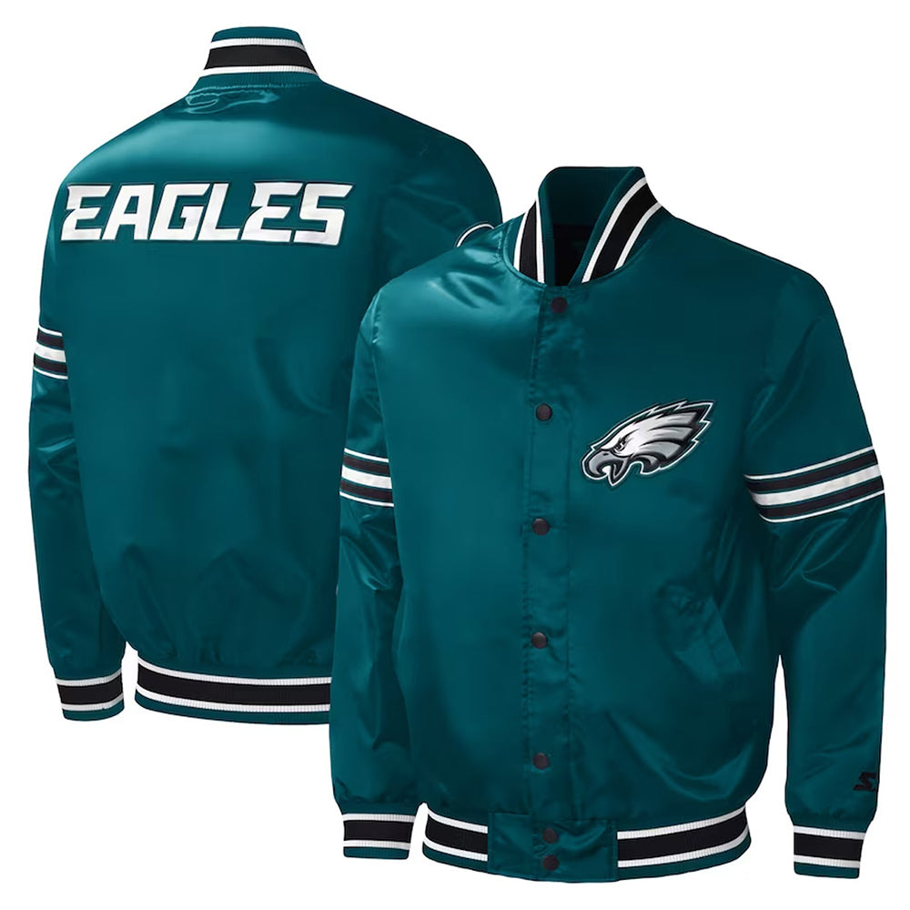 Philadelphia Eagles Midfield Green Satin Jacket