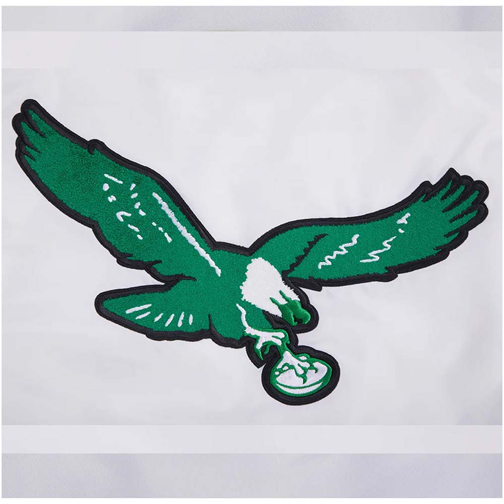 Philadelphia Eagles Retro Classic White Rib Satin Jacket