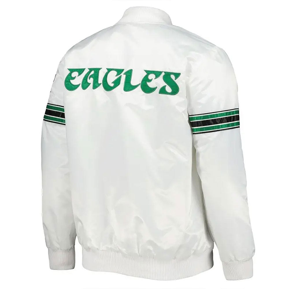 Philadelphia Eagles The Power Forward White Satin Jacket