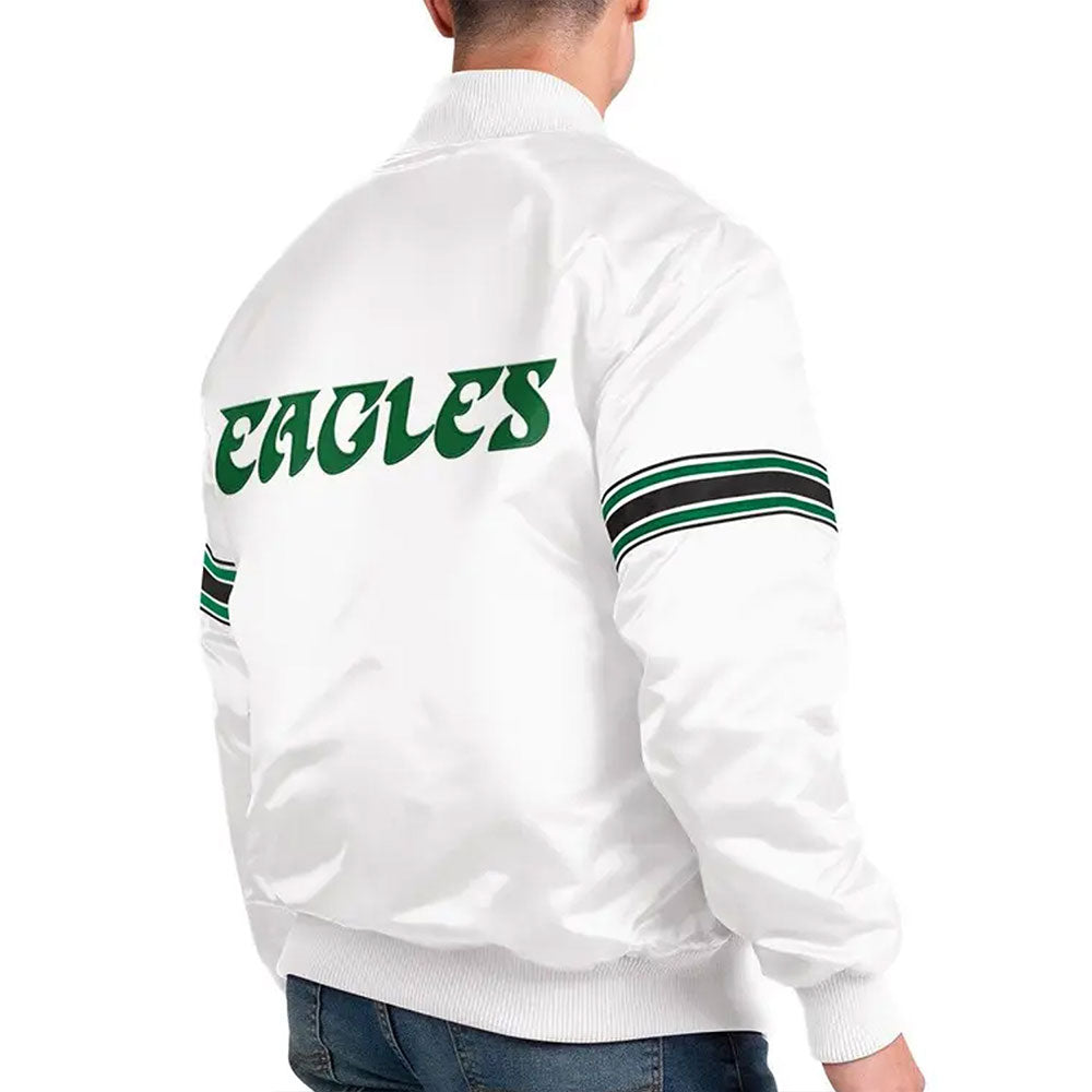 Philadelphia Eagles The Power Forward White Satin Jacket