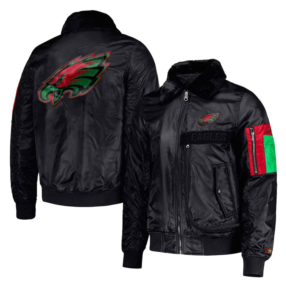 Satin Starter Philadelphia Eagles Ty Mopkins Black History Month Jacket