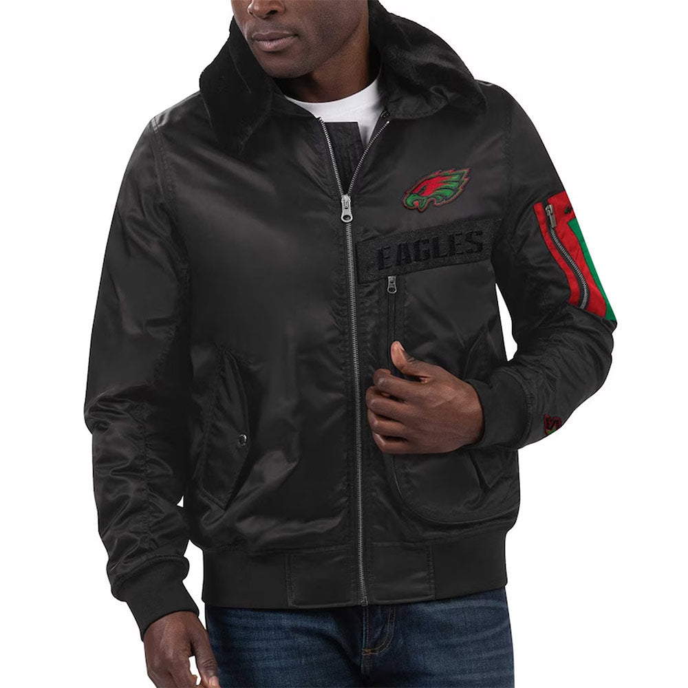 Satin Starter Philadelphia Eagles Ty Mopkins Black History Month Jacket